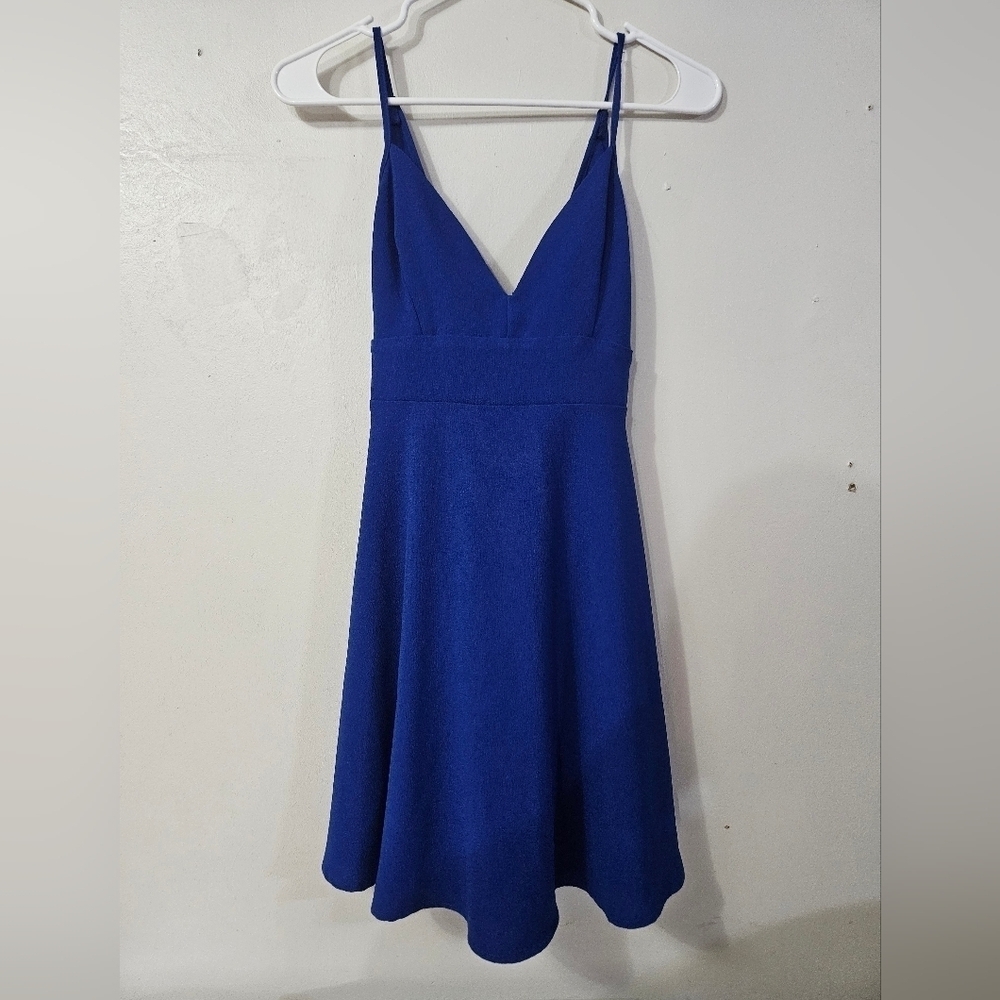 Windsor Blue Spaghetti Strap Mini Prom/formal Dress!